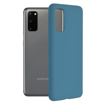 Husa premium techsuit - soft edge silicone - samsung galaxy s20 - denim blue