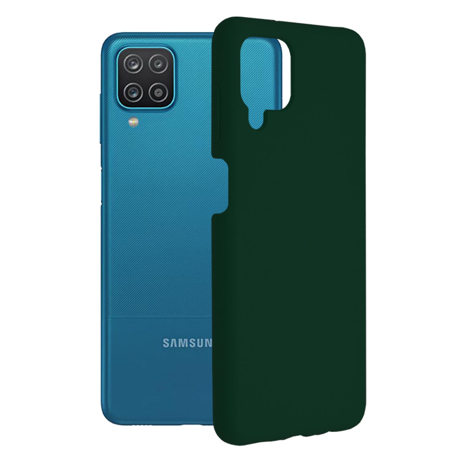 Husa premium Techsuit - Soft Edge Silicone - Samsung Galaxy A12 - Dark Green fotografia produsului