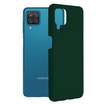 Husa premium techsuit - soft edge silicone - samsung galaxy a12 - dark green