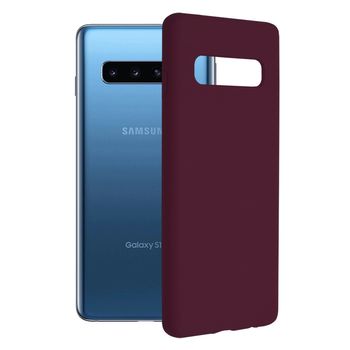 Husa premium techsuit - soft edge silicone - samsung galaxy s10 - plum violet