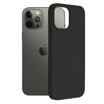 Husa premium techsuit - soft edge silicone - iphone 12 pro max - black