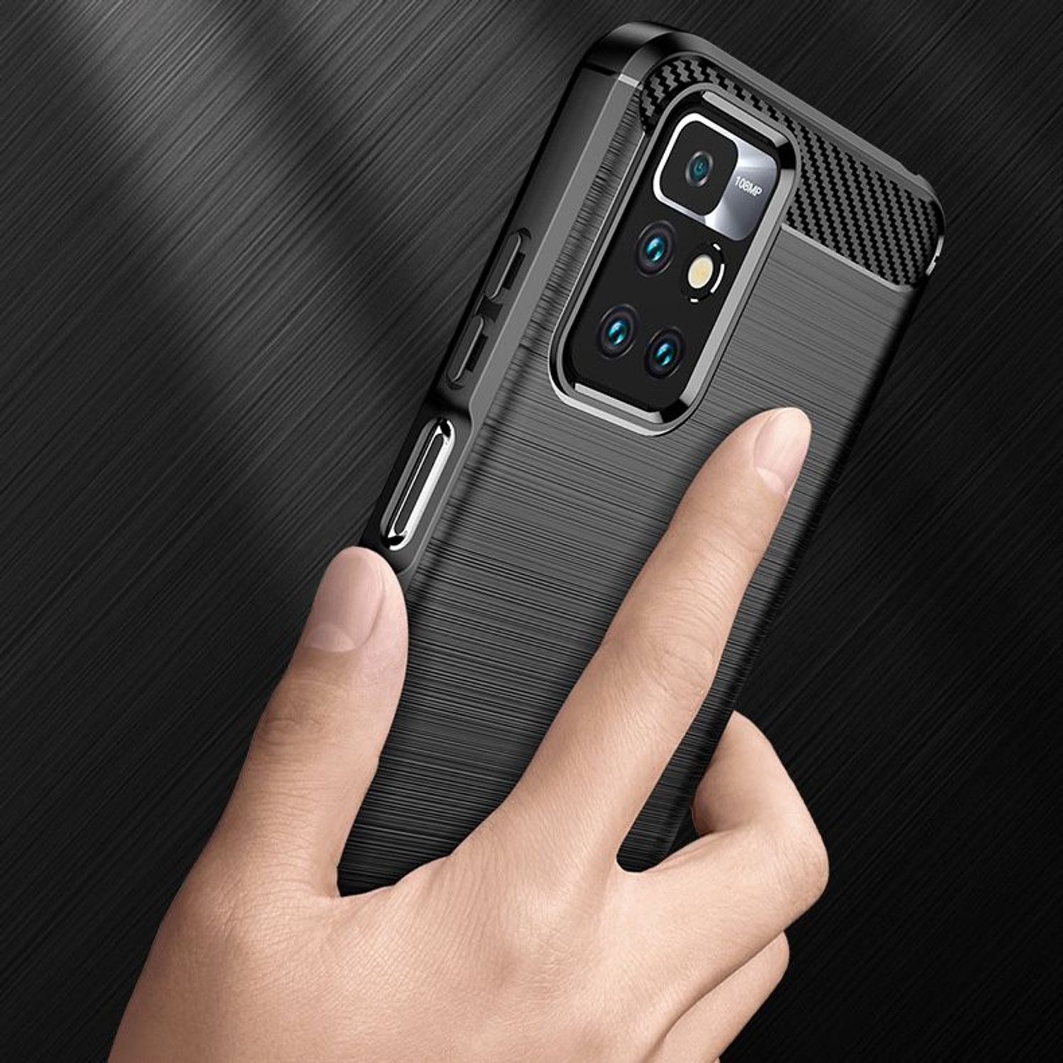 Husa Techsuit - Carbon Silicone - Xiaomi Redmi 10 - Black fotografia produsului View 3 L
