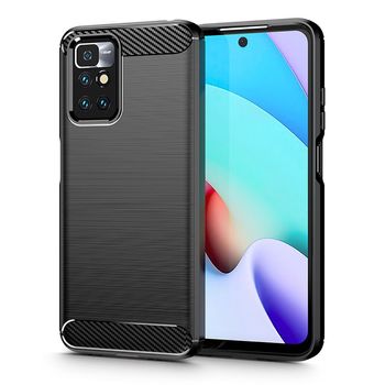 Husa techsuit - carbon silicone - xiaomi redmi 10 - black