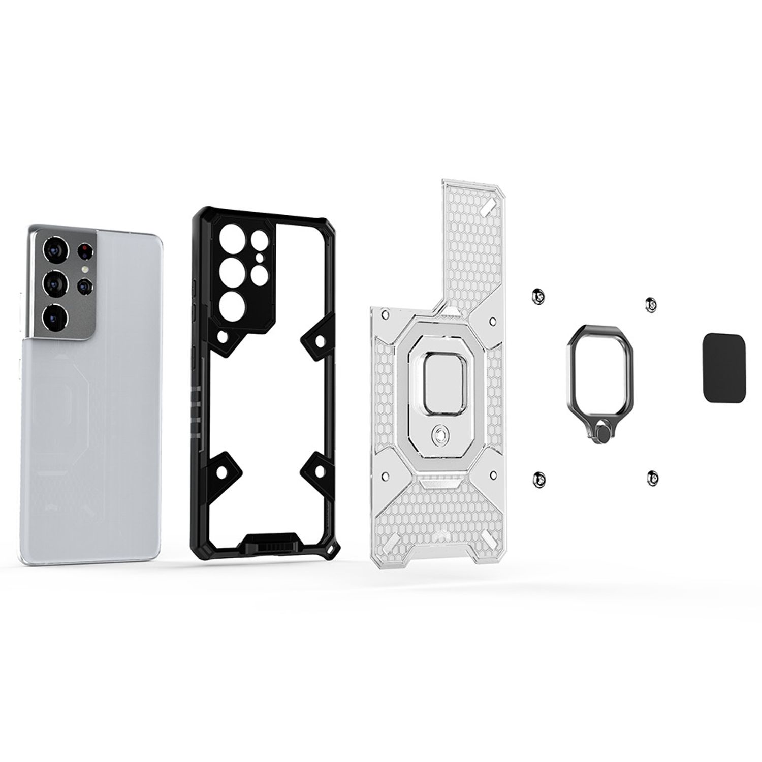 Husa Techsuit - Honeycomb Armor - Samsung Galaxy S21 Ultra - negru fotografia produsului View 3 L