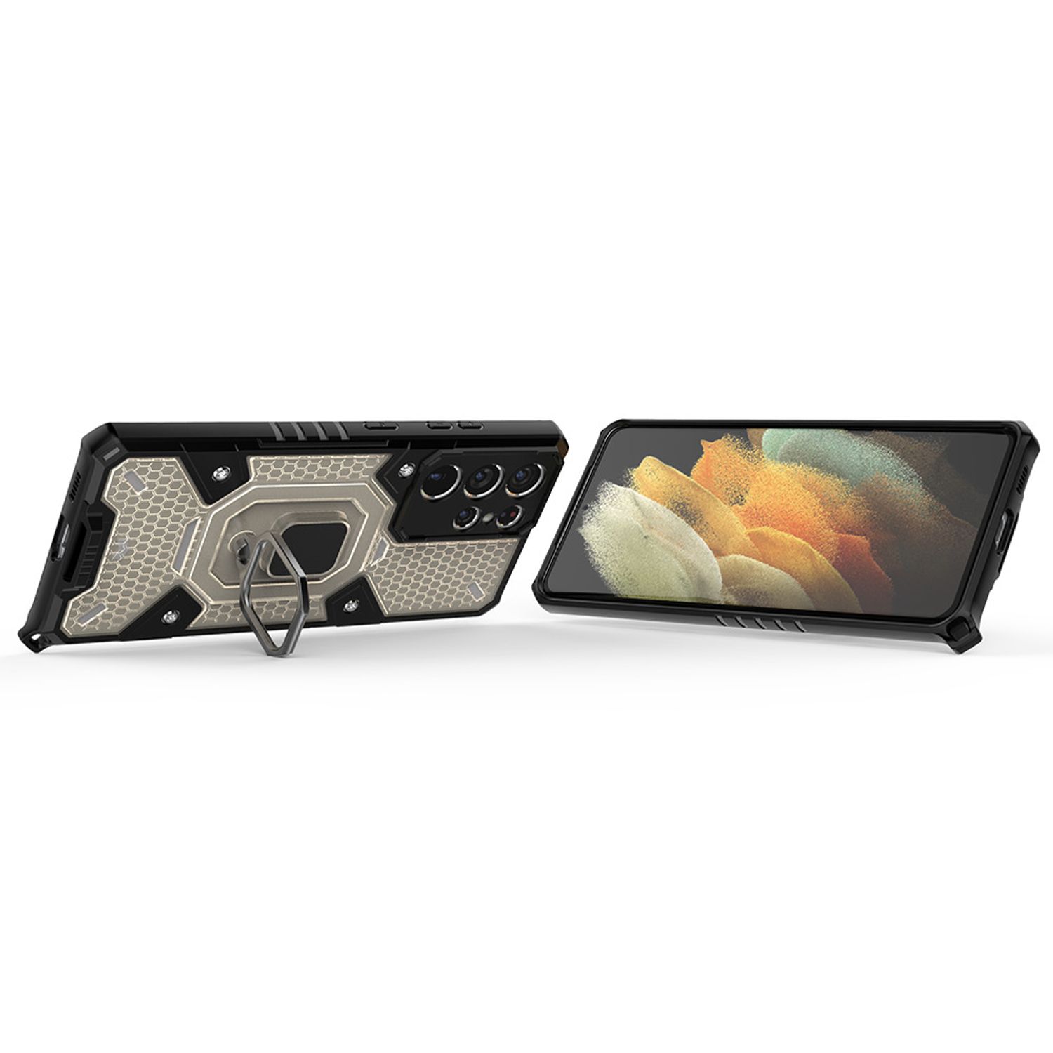 Husa Techsuit - Honeycomb Armor - Samsung Galaxy S21 Ultra - negru fotografia produsului View 2 L