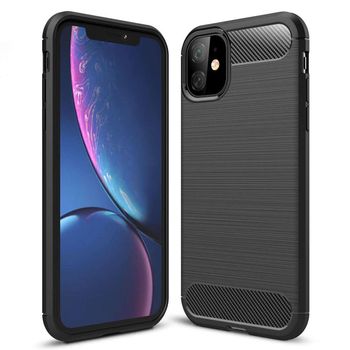 Husa techsuit - carbon silicone - iphone 11 - black