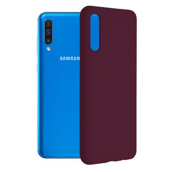 Husa premium techsuit - soft edge silicone - samsung galaxy a50 - plum violet