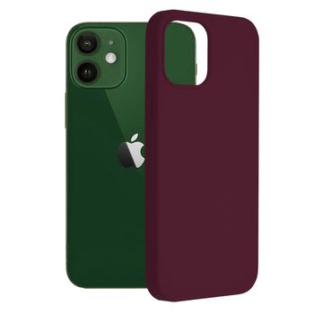 Husa premium techsuit - soft edge silicone - iphone 12 / 12 pro - plum violet