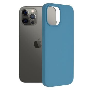 Husa premium techsuit - soft edge silicone - iphone 12 pro max - denim blue