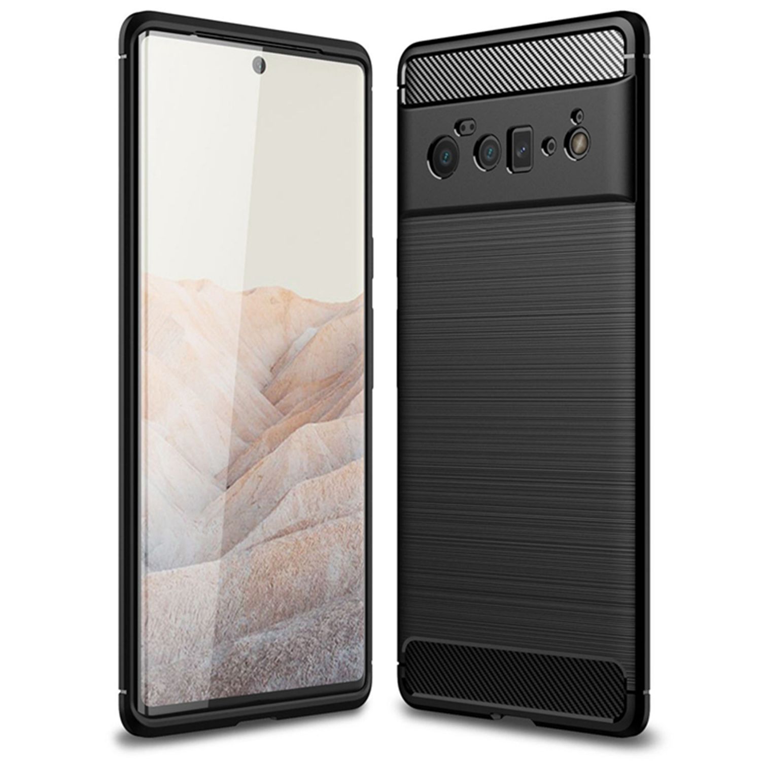 Husa Techsuit - Carbon Silicone - Google Pixel 6 Pro - Black fotografia produsului
