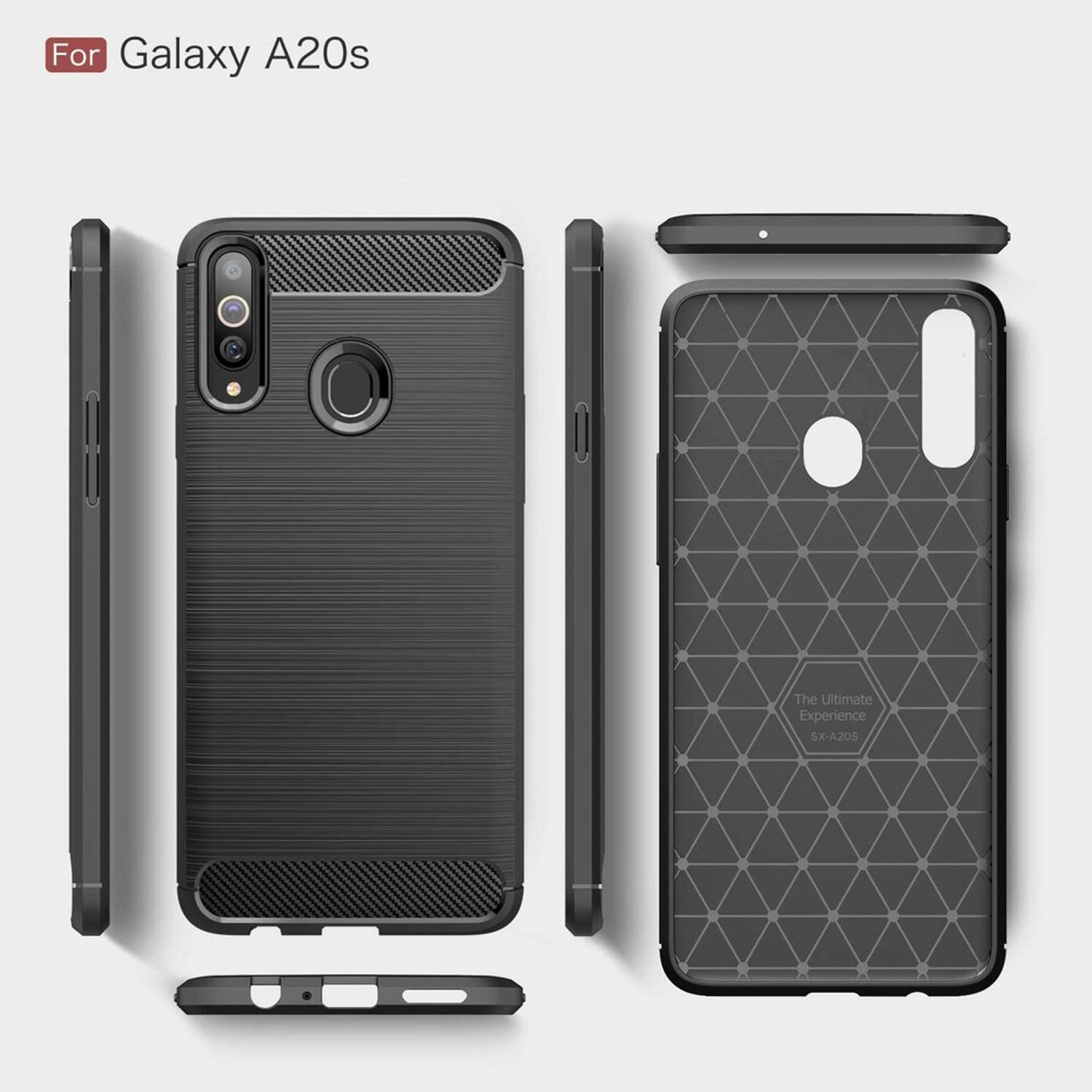 Husa Techsuit - Carbon Silicone - Samsung Galaxy A20s - Black fotografia produsului View 3 L