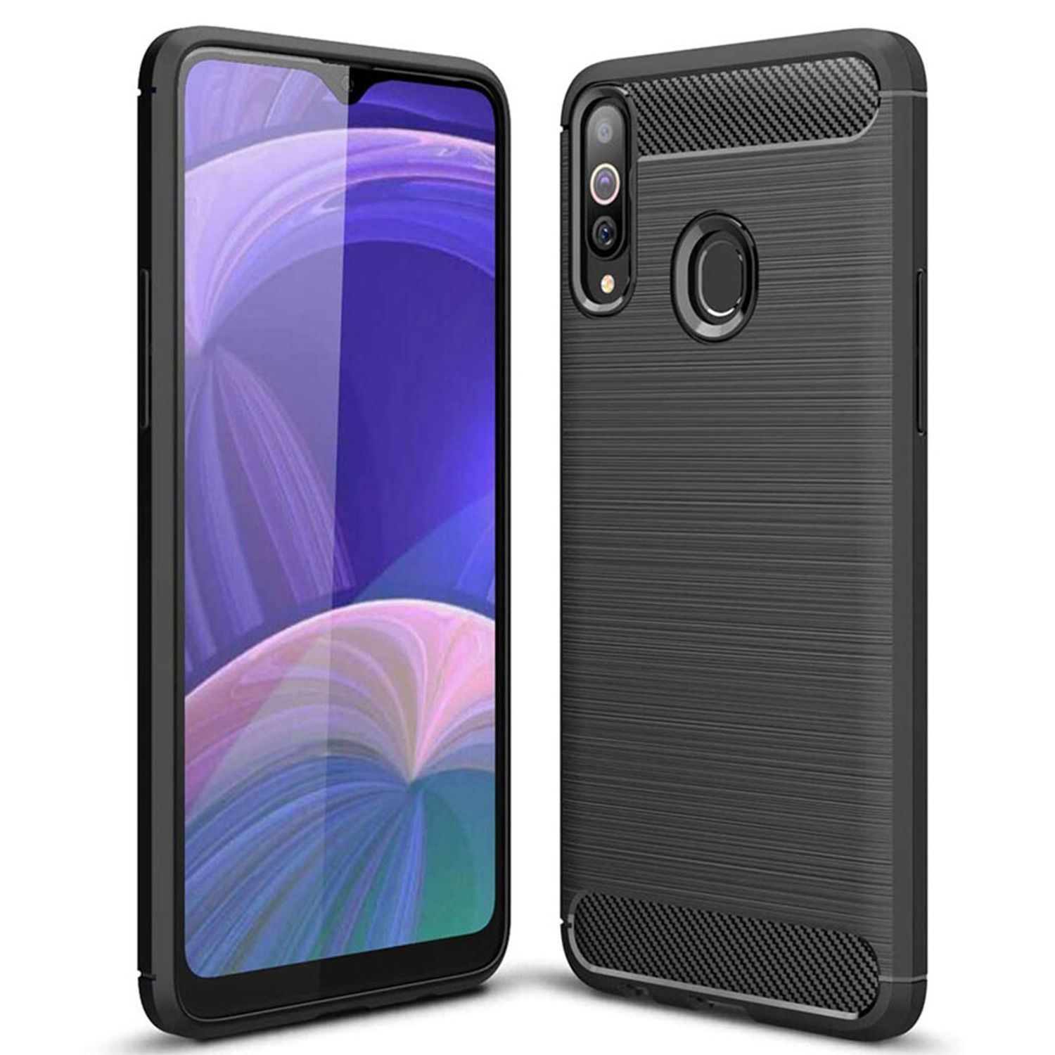 Husa Techsuit - Carbon Silicone - Samsung Galaxy A20s - Black fotografia produsului