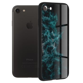 Husa cu spate din sticla techsuit - glaze series - iphone 7 - blue nebula