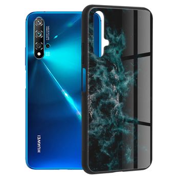 Husa cu spate din sticla techsuit - glaze series - huawei nova 5t / honor 20 - blue nebula