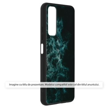 Husa cu spate din sticla techsuit - glaze series - realme 8 5g - blue nebula