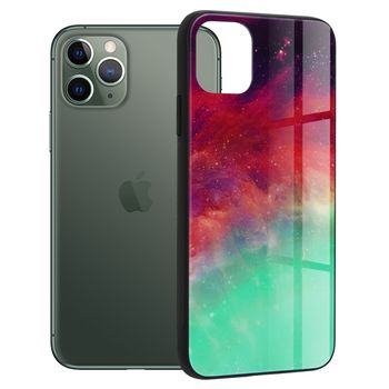 Husa cu spate din sticla techsuit - glaze series - iphone 11 pro - fiery ocean