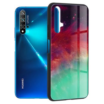 Husa cu spate din sticla techsuit - glaze series - huawei nova 5t / honor 20 - fiery ocean