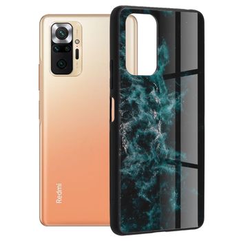 Husa cu spate din sticla techsuit - glaze series - xiaomi redmi note 10 pro - blue nebula