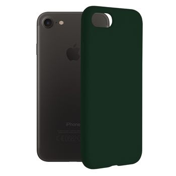 Husa premium techsuit - soft edge silicone - iphone 7 / 8 / se 2 / se 2020 - dark green