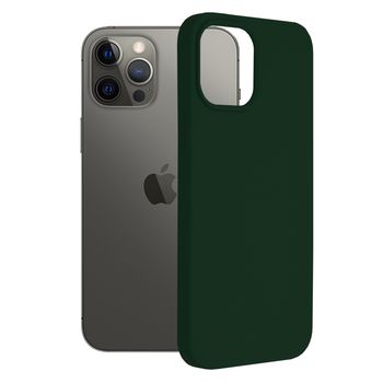 Husa premium techsuit - soft edge silicone - iphone 12 pro max - dark green