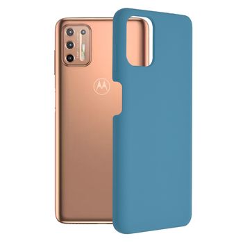 Husa premium techsuit - soft edge silicone - motorola moto g9 plus - denim blue