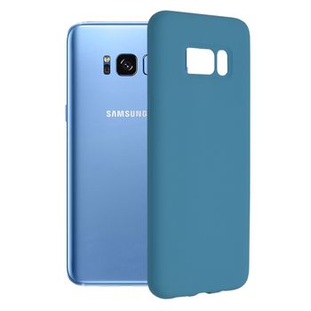 Husa premium techsuit - soft edge silicone - samsung galaxy s8 plus - denim blue