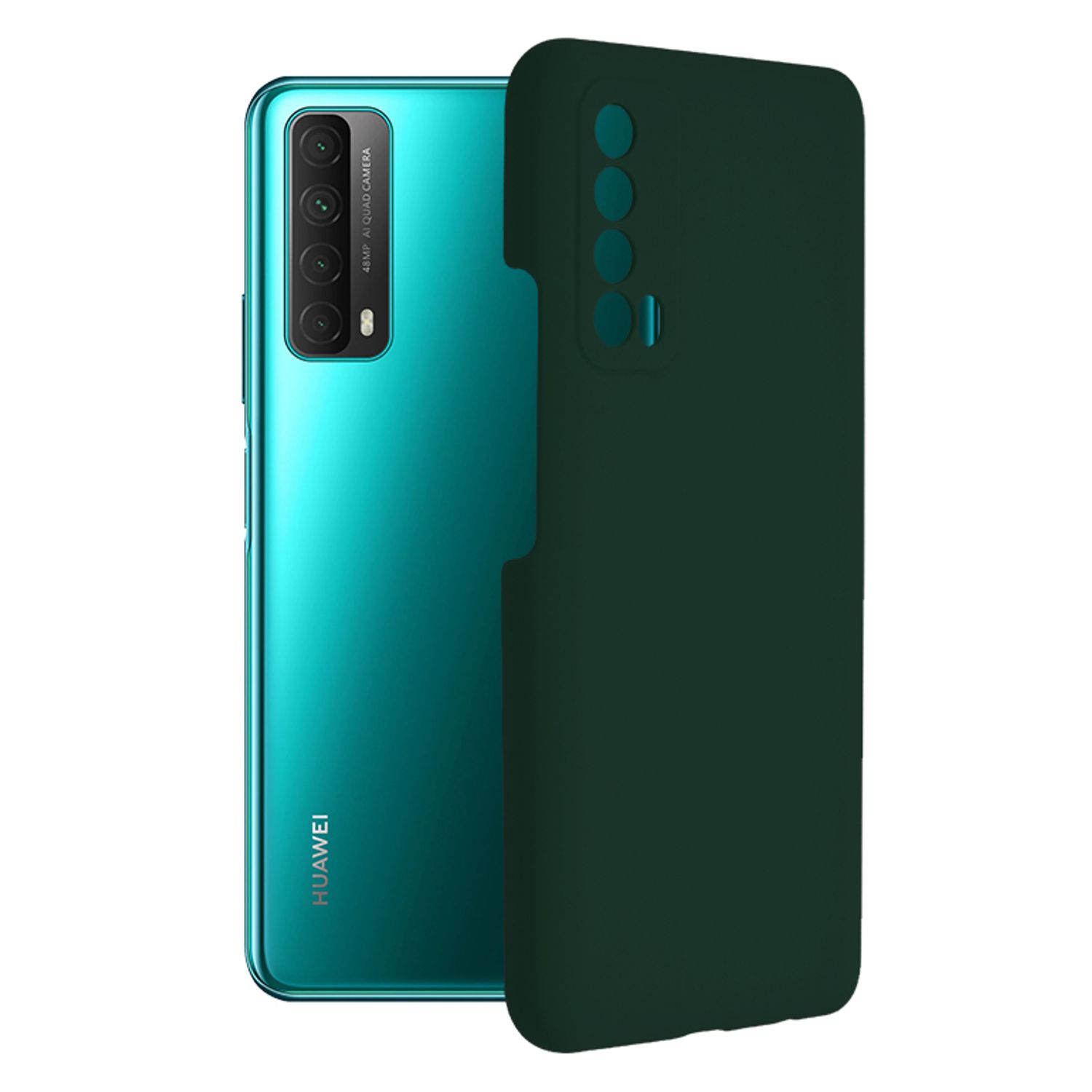 Husa premium Techsuit - Soft Edge Silicone - Huawei P Smart 2021 - Dark Green fotografia produsului