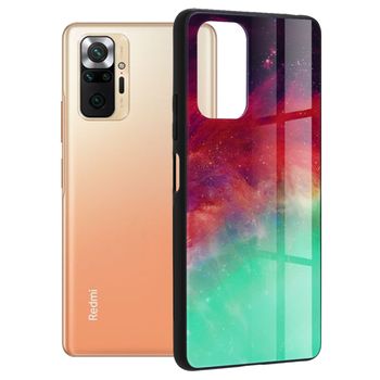Husa cu spate din sticla techsuit - glaze series - xiaomi redmi note 10 pro - fiery ocean