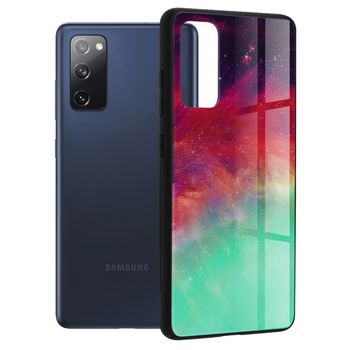 Husa cu spate din sticla techsuit - glaze series - samsung galaxy s20 fe - fiery ocean