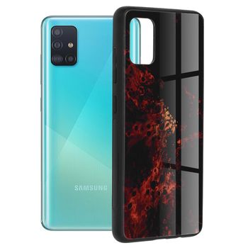 Husa cu spate din sticla techsuit - glaze series - samsung galaxy a51 - red nebula