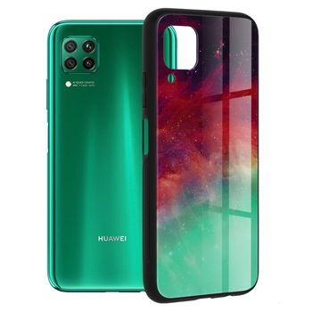 Husa cu spate din sticla techsuit - glaze series - huawei p40 lite - fiery ocean