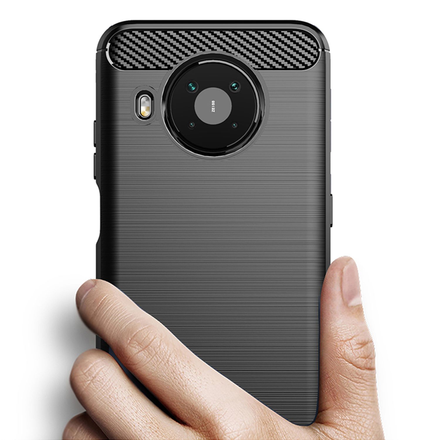 Husa Techsuit - Carbon Silicone - Nokia X10 / X20 - Black fotografia produsului View 2 L