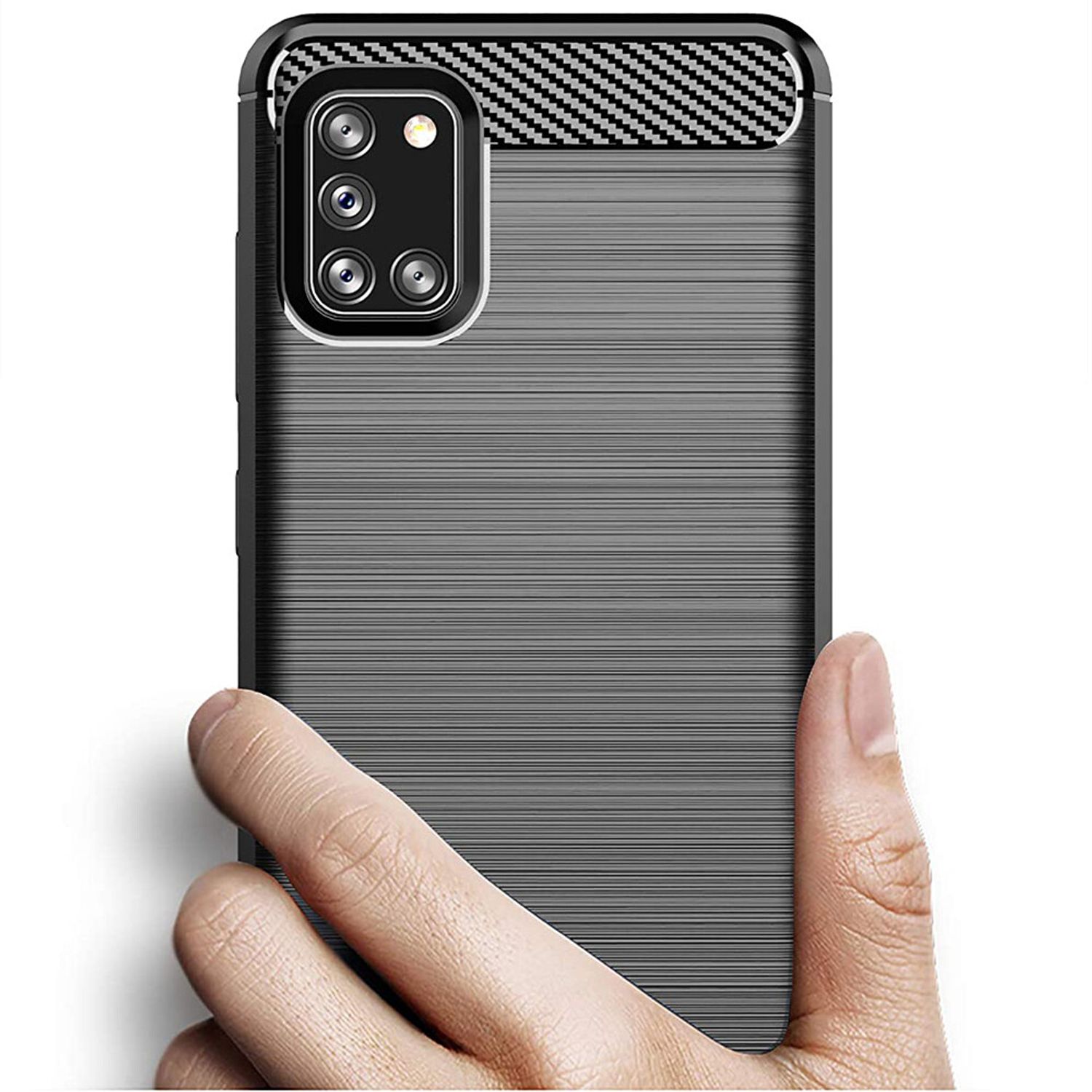 Husa Techsuit - Carbon Silicone - Samsung Galaxy A31 - Black fotografia produsului View 3 L