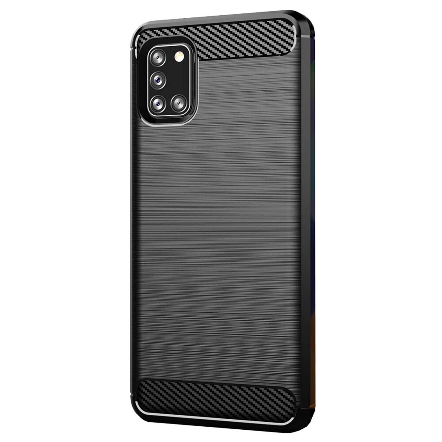 Husa Techsuit - Carbon Silicone - Samsung Galaxy A31 - Black fotografia produsului