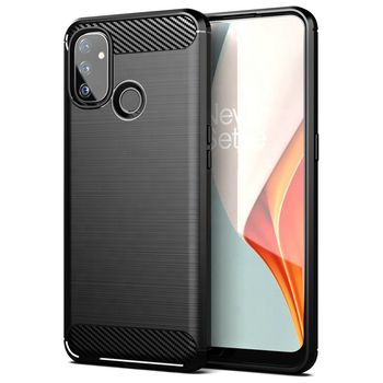 Husa techsuit - carbon silicone - oneplus nord n100 5g - black