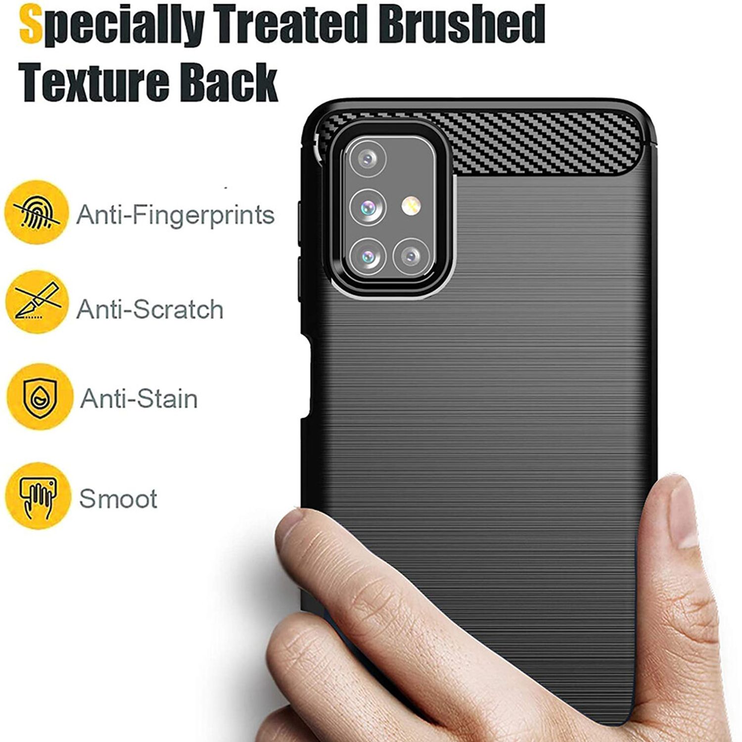 Husa Techsuit - Carbon Silicone - Samsung Galaxy M31s - Black fotografia produsului View 3 L