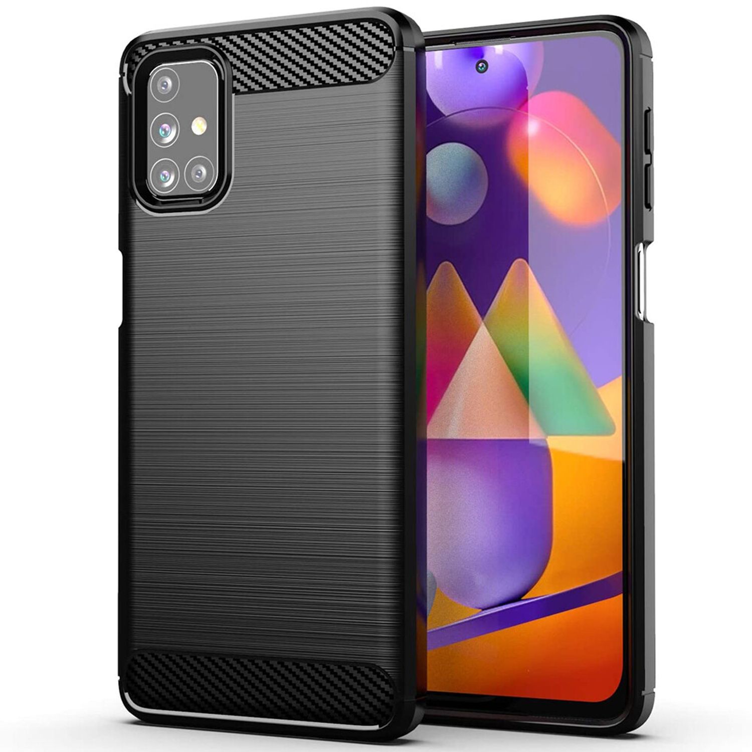 Husa Techsuit - Carbon Silicone - Samsung Galaxy M31s - Black fotografia produsului
