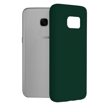 Husa premium techsuit - soft edge silicone - samsung galaxy s7 - dark green