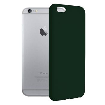 Husa premium techsuit - soft edge silicone - iphone 6 plus - dark green