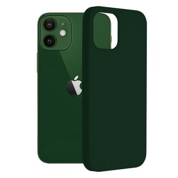 Husa premium techsuit - soft edge silicone - iphone 12 / 12 pro - dark green