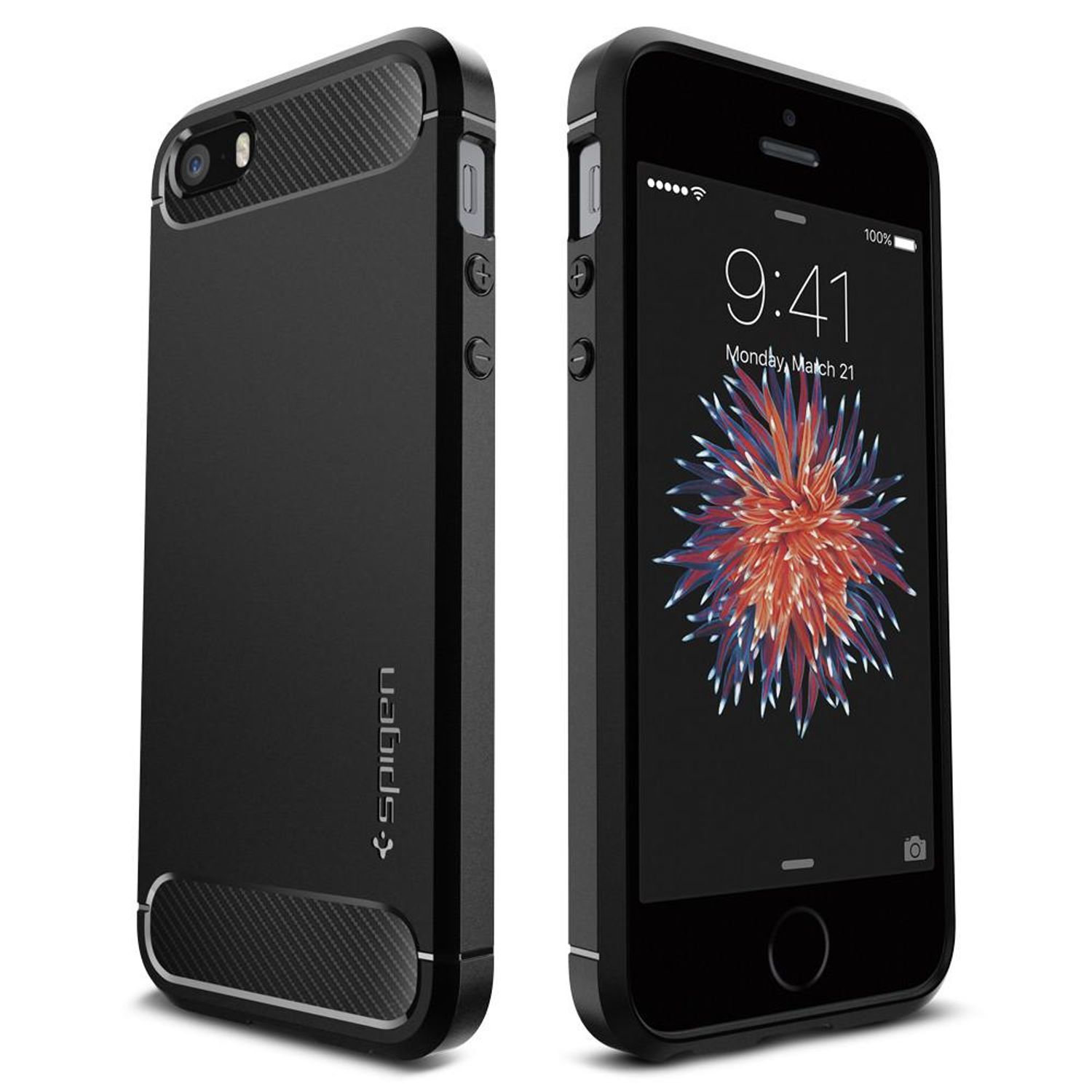 Husa premium Rugged Armor compatibila cu iPhone 5 / 5s / SE, Negru fotografia produsului View 2 L