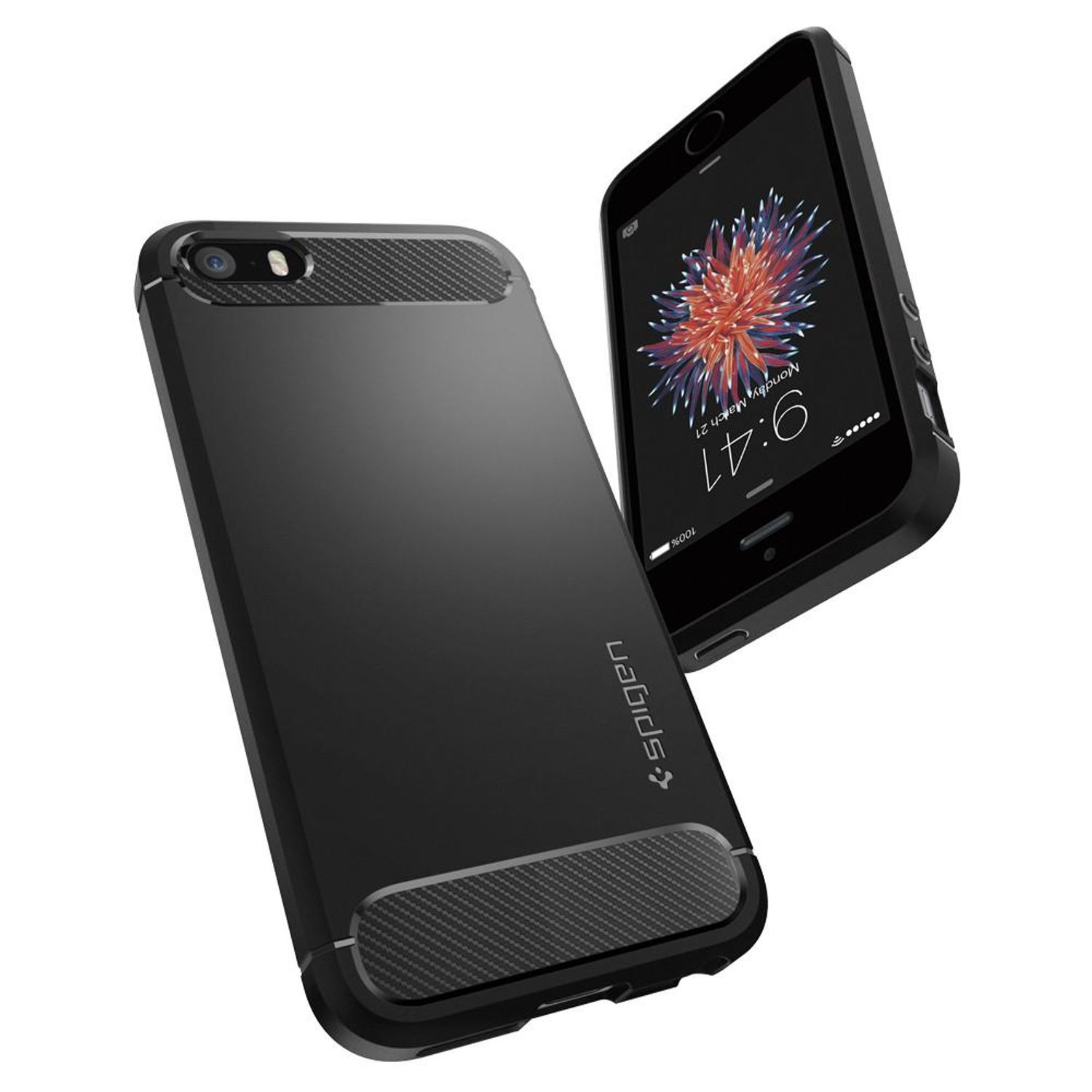 Husa premium Rugged Armor compatibila cu iPhone 5 / 5s / SE, Negru fotografia produsului View 3 L