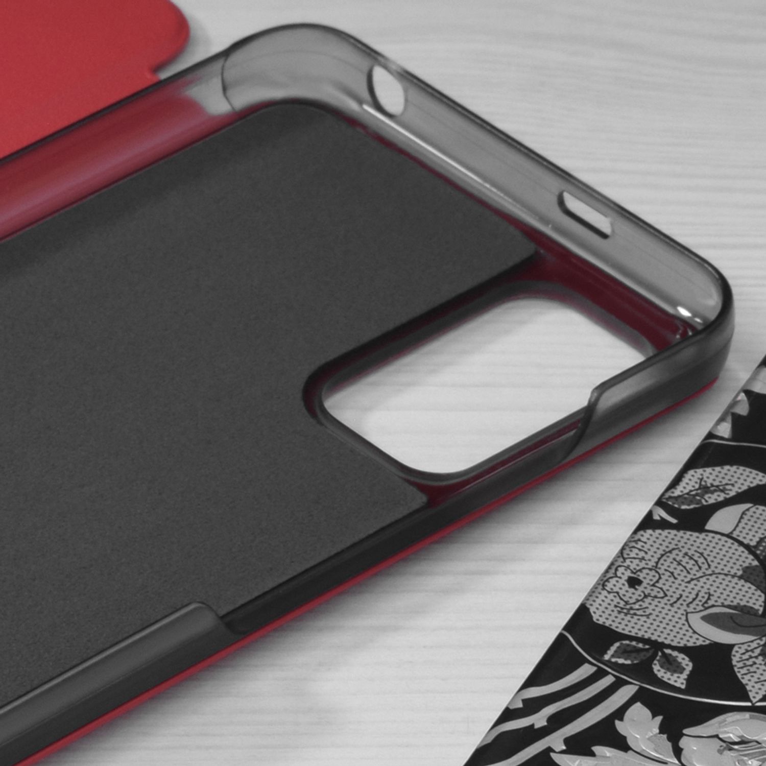 Husa tip carte Techsuit - eFold Series - Xiaomi Poco M3 Pro 5G / 4G - Red fotografia produsului View 3 L