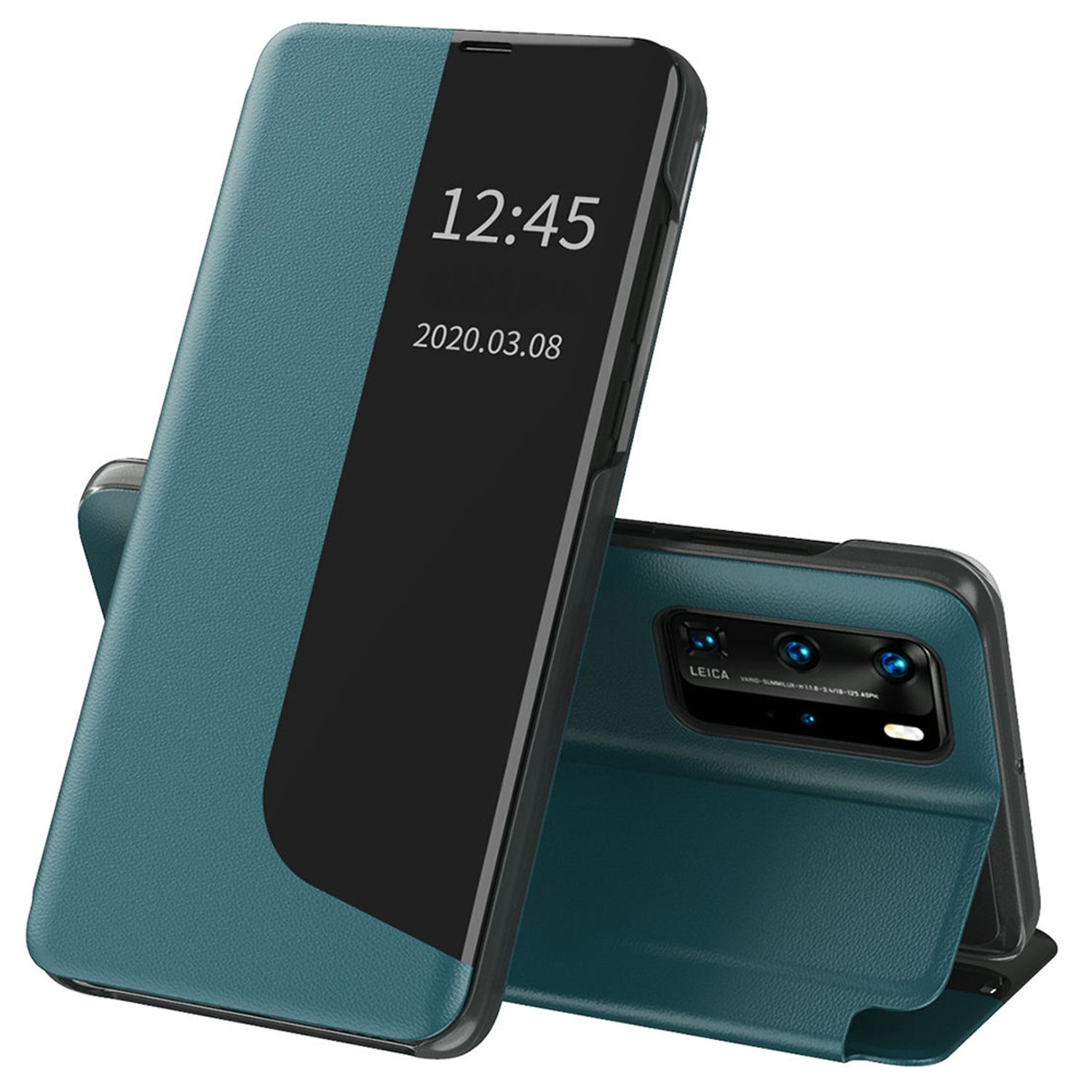 Husa tip carte Techsuit - eFold Series - Huawei P40 Pro - Dark Green fotografia produsului