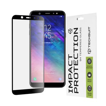 Folie sticla samsung galaxy a6 2018,full cover, full glue glass, black