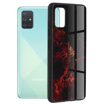 Husa cu spate din sticla techsuit - glaze series - samsung galaxy a71 - red nebula