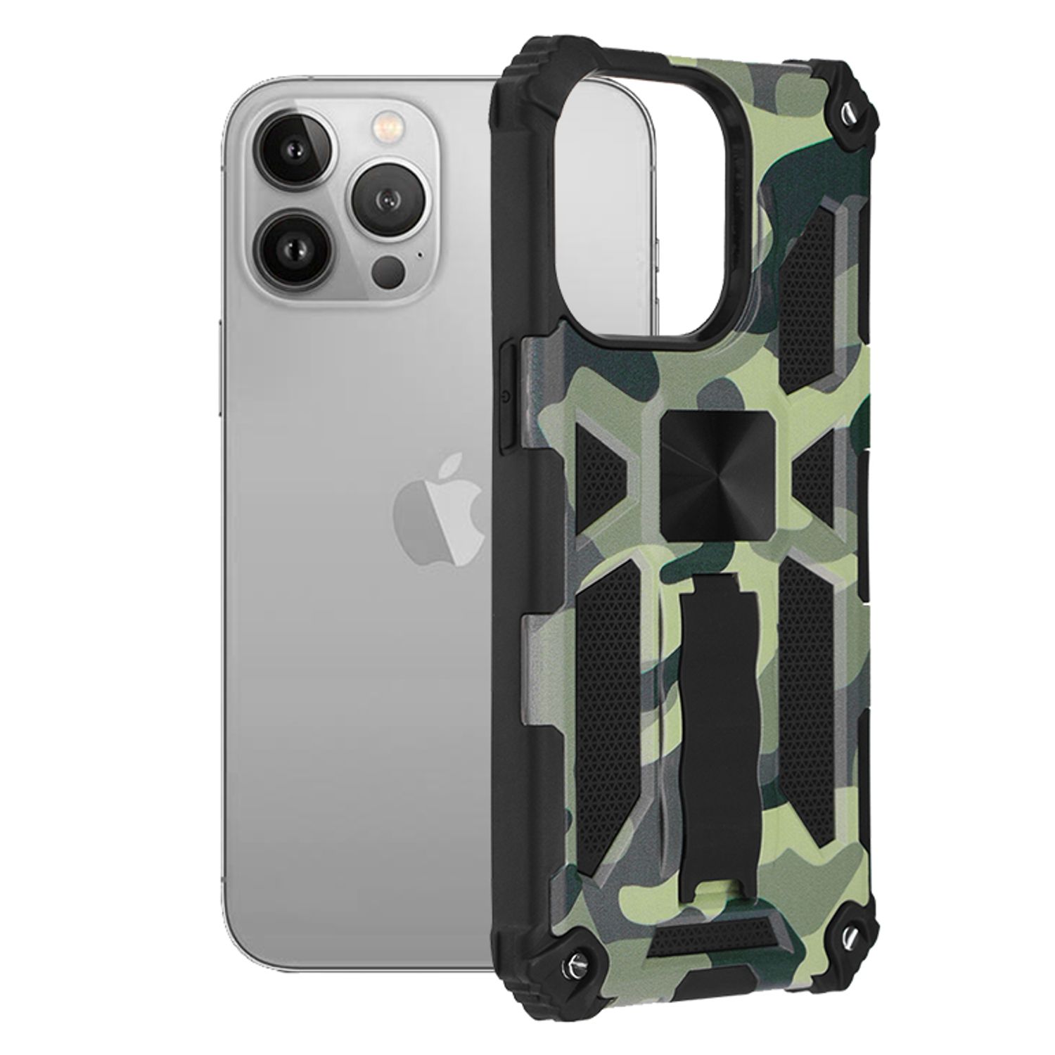 Husa antisoc Techsuit - Blazor Series - iPhone 13 Pro - Camo Lime fotografia produsului