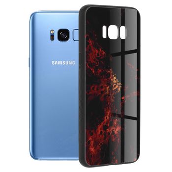 Husa cu spate din sticla techsuit - glaze series - samsung galaxy s8 plus - red nebula