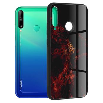 Husa cu spate din sticla techsuit - glaze series - huawei p40 lite e- red nebula