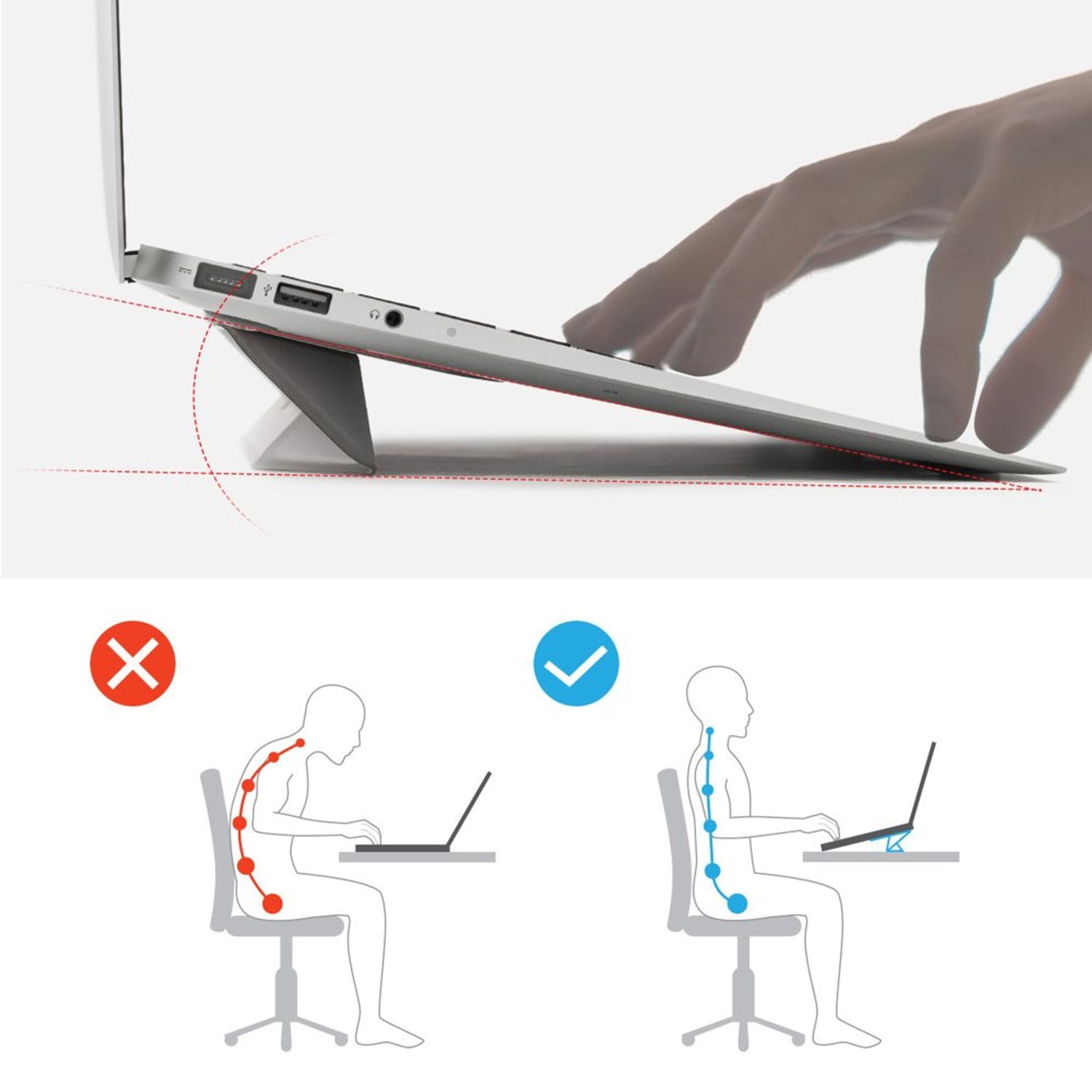 Suport pliabil pentru laptop Ringke, negru fotografia produsului View 3 L
